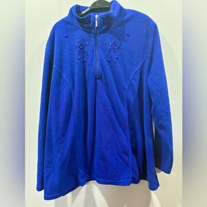 Just My Size Snowflake Fleece | Royal Blue Half Zip | 3X